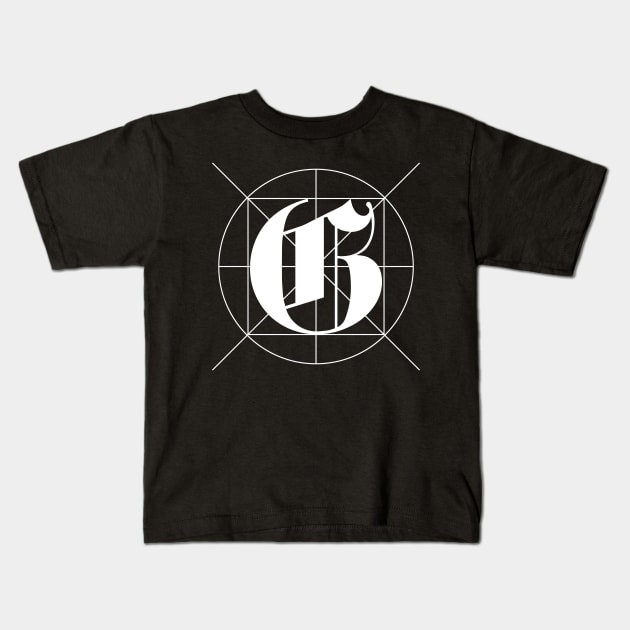 G Gothic letter design Kids T-Shirt by lkn